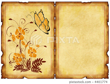 old postcard with floral patterns old postcard with floral patterns 4401774