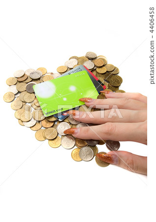 Female hand, coins and cards Female hand, coins and cards 4406458