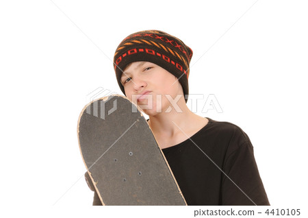 The teenager with a skateboard The teenager with a skateboard 4410105