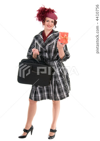 woman is with a bag and gift woman is with a bag and gift 4410756
