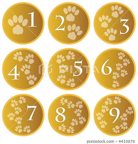 Paw numbering gold (flat) Paw numbering gold (flat) 4410878