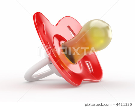 Baby's dummy on white isolated background. 3d 4411320