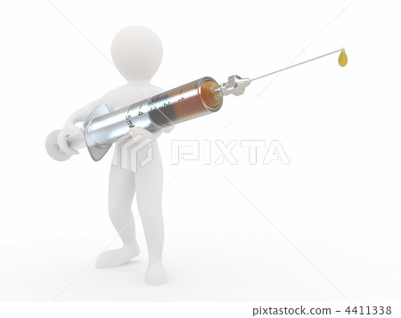 Men with syringe. 3d Men with syringe. 3d 4411338