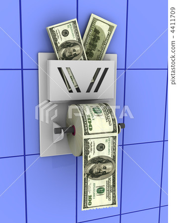 Dollar in the toilet paper 4411709