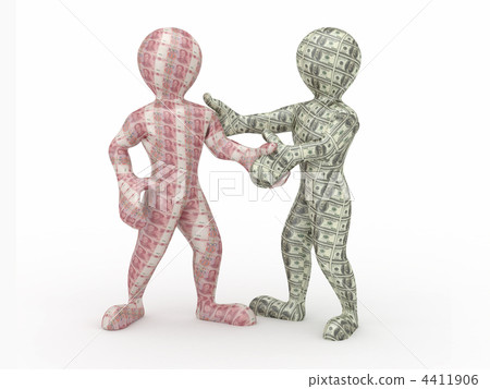 Cooperation yuan and dollar. Conceptual image Cooperation yuan and dollar. Conceptual image 4411906