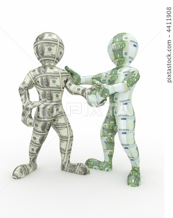 Cooperation euro and dollar. Conceptual image Cooperation euro and dollar. Conceptual image 4411908