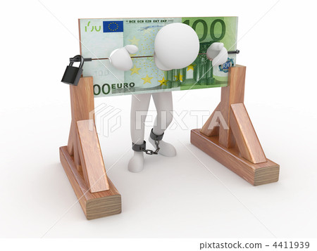 Man being held hostage by money 4411939