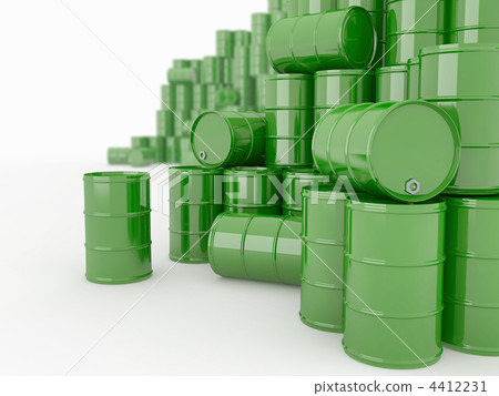 Barrels on white isolated background. Barrels on white isolated background. 4412231