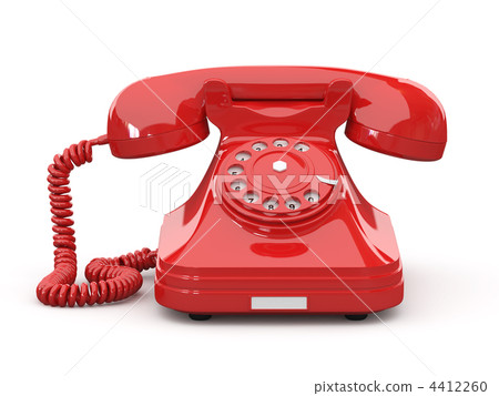 Old-fashioned phone on white isolated background Old-fashioned phone on white isolated background 4412260