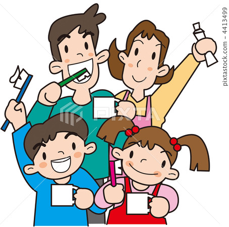 My family brush your teeth 4413499