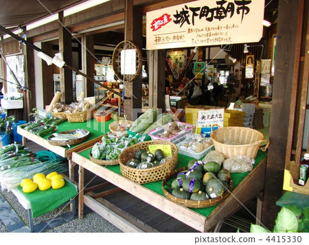 Castle townscape of county Hachiman castle morning market Castle townscape of county Hachiman castle morning market 4415330