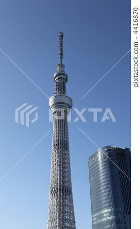 延伸入藍天的天空樹 延伸入藍天的天空樹 4416870
