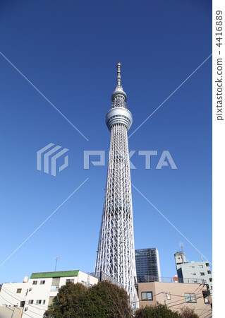 A sky tree overlooking the town A sky tree overlooking the town 4416889