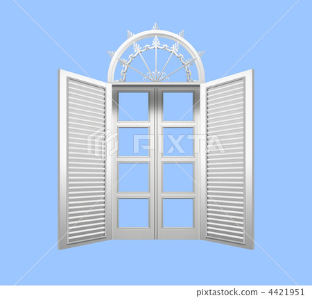 Semicircular windows Western style windows windows front CG light blue background 4421951