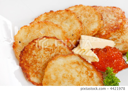 fried potatoes pancakes with caviar fried potatoes pancakes with caviar 4421978