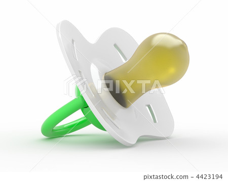 Baby's dummy on white isolated background. 3d 4423194