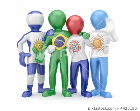 Mercosur. People in color of national flag. Mercosur. People in color of national flag. 4423196
