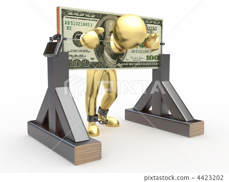 Man being held hostage by money 4423202