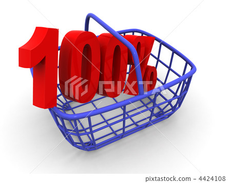 Consumer's basket with percent. 3d Consumer's basket with percent. 3d 4424108