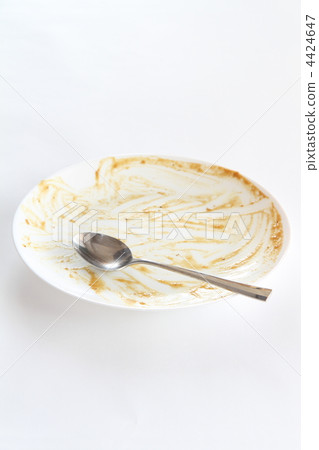 Dishes and spoons after finishing curry rice 4424647
