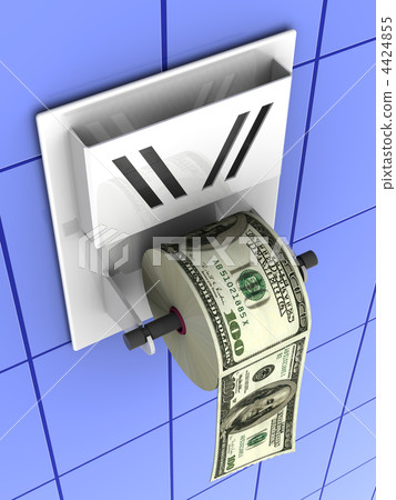 Dollar in the toilet paper Dollar in the toilet paper 4424855