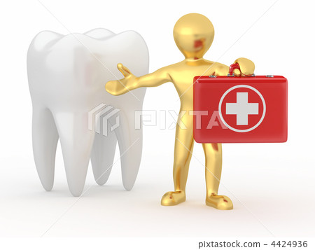 Stomatologist. Tooth and Men with medical kit Stomatologist. Tooth and Men with medical kit 4424936