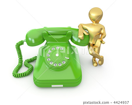 Contact us. Men with phone. 3d 4424937