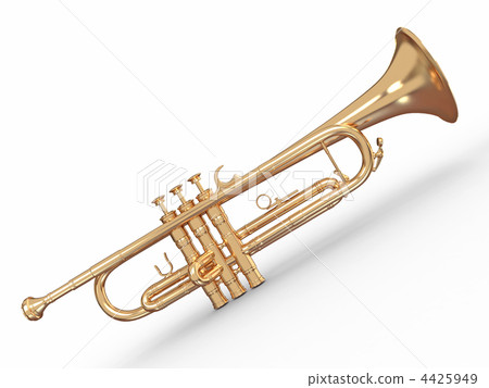 Golden trumpet. 3d Golden trumpet. 3d 4425949