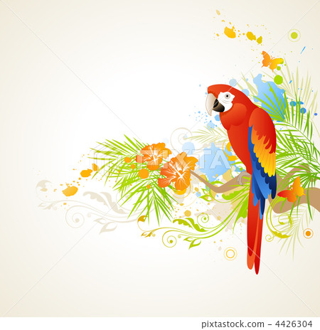 summer background with parrot summer background with parrot 4426304