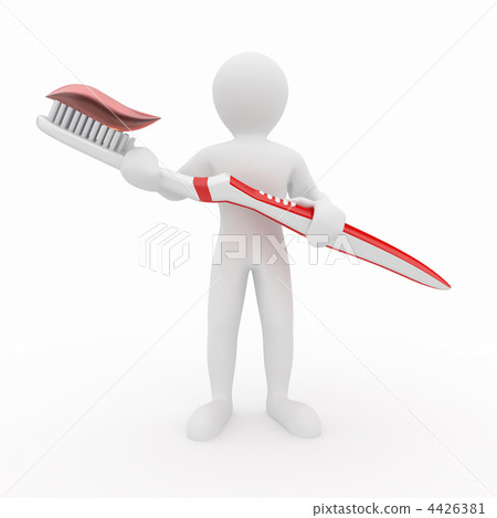 Men with toothbrush. 3d Men with toothbrush. 3d 4426381