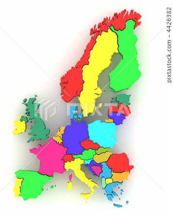 Three-dimensional map of Europe. 3d Three-dimensional map of Europe. 3d 4426382