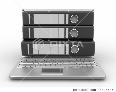 Archive. Laptop with folders instead of the screen Archive. Laptop with folders instead of the screen 4426383