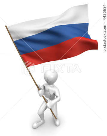 Men with flag. Russia 4426654