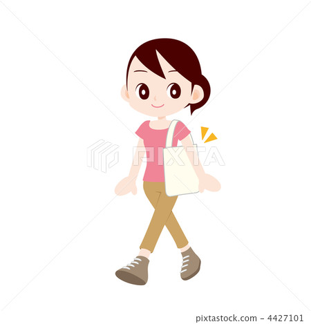 A woman with an eco bag A woman with an eco bag 4427101