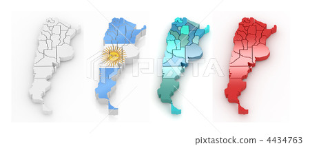 Three-dimensional map of Argentina 4434763