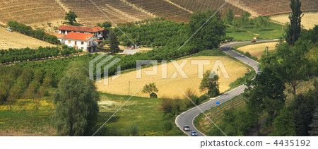 Lone house and road in Piedmont, Italy. Lone house and road in Piedmont, Italy. 4435192