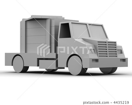 Trailer with crate. 3d Trailer with crate. 3d 4435219