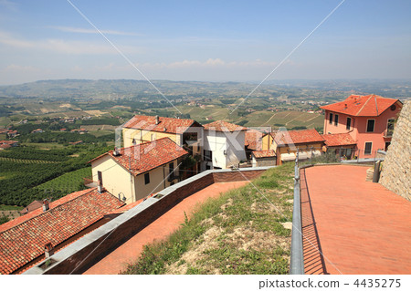 Aerial view on small town and hills in Italy. 4435275
