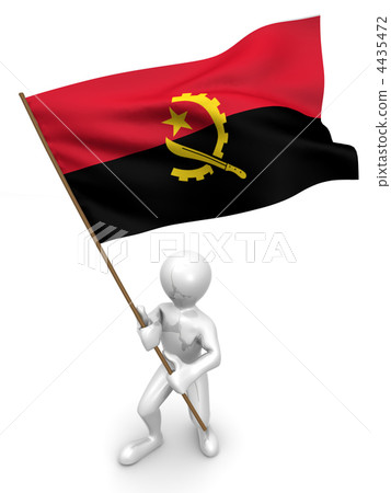Men with flag. Angola 4435472