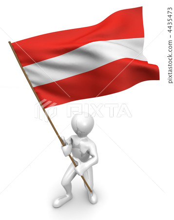 Men with flag. Austria 4435473
