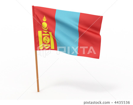 flag fluttering in the wind. Mongolia 4435536