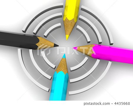 Target from pencils. CMYK Target from pencils. CMYK 4435668