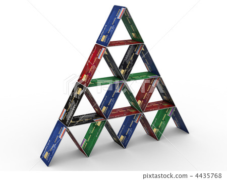 Pyramid from credit cards Pyramid from credit cards 4435768