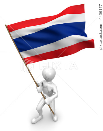 Men with flag. Costa-Rica 4436177