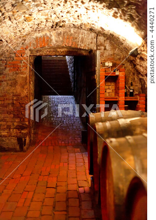 old wine cellar with barrels old wine cellar with barrels 4440271