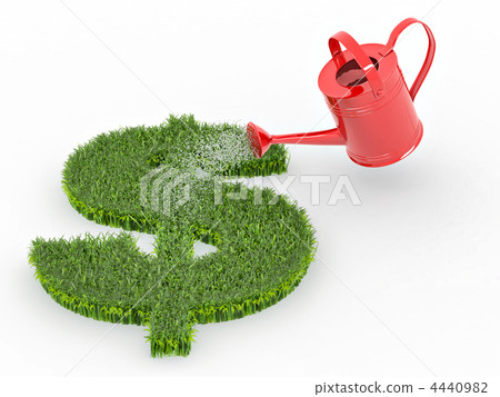 Watering lawns in the form of sign dollar Watering lawns in the form of sign dollar 4440982