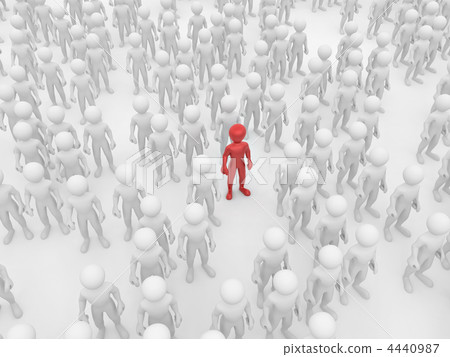 Men in crowd. 4440987