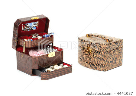 Leather box for cosmetic or jewelry 4441087