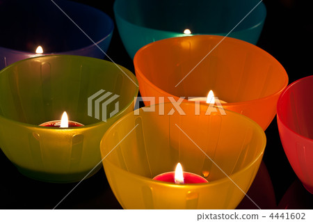 colored plastic cups with candles 4441602