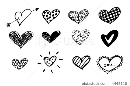 doodles hearts set / vector - Stock Illustration [4442118] - PIXTA